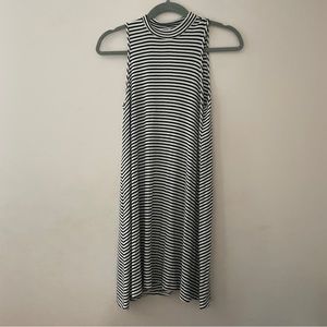 Black and white striped sun dress